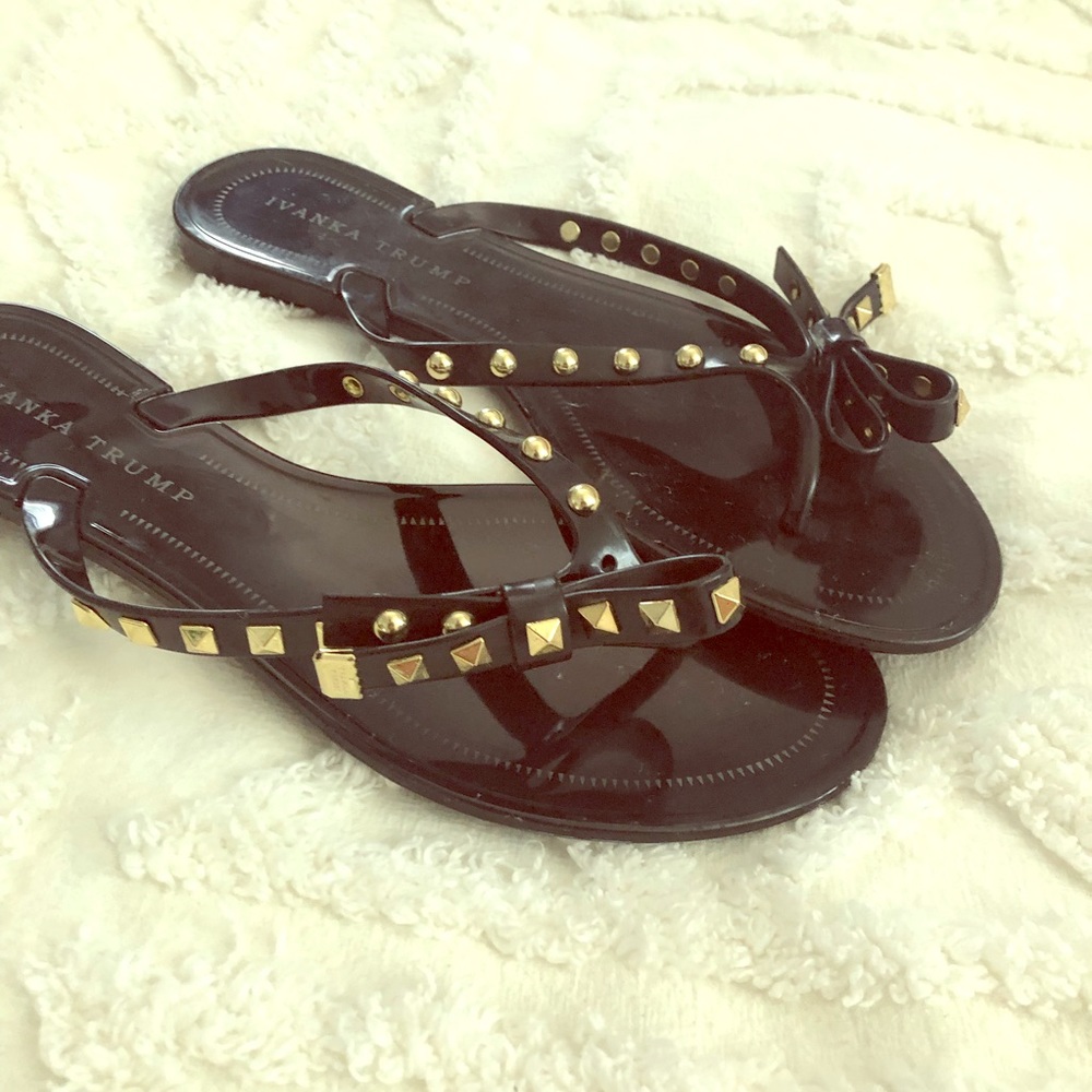Ivanka Trump studded bow sandal flip flop